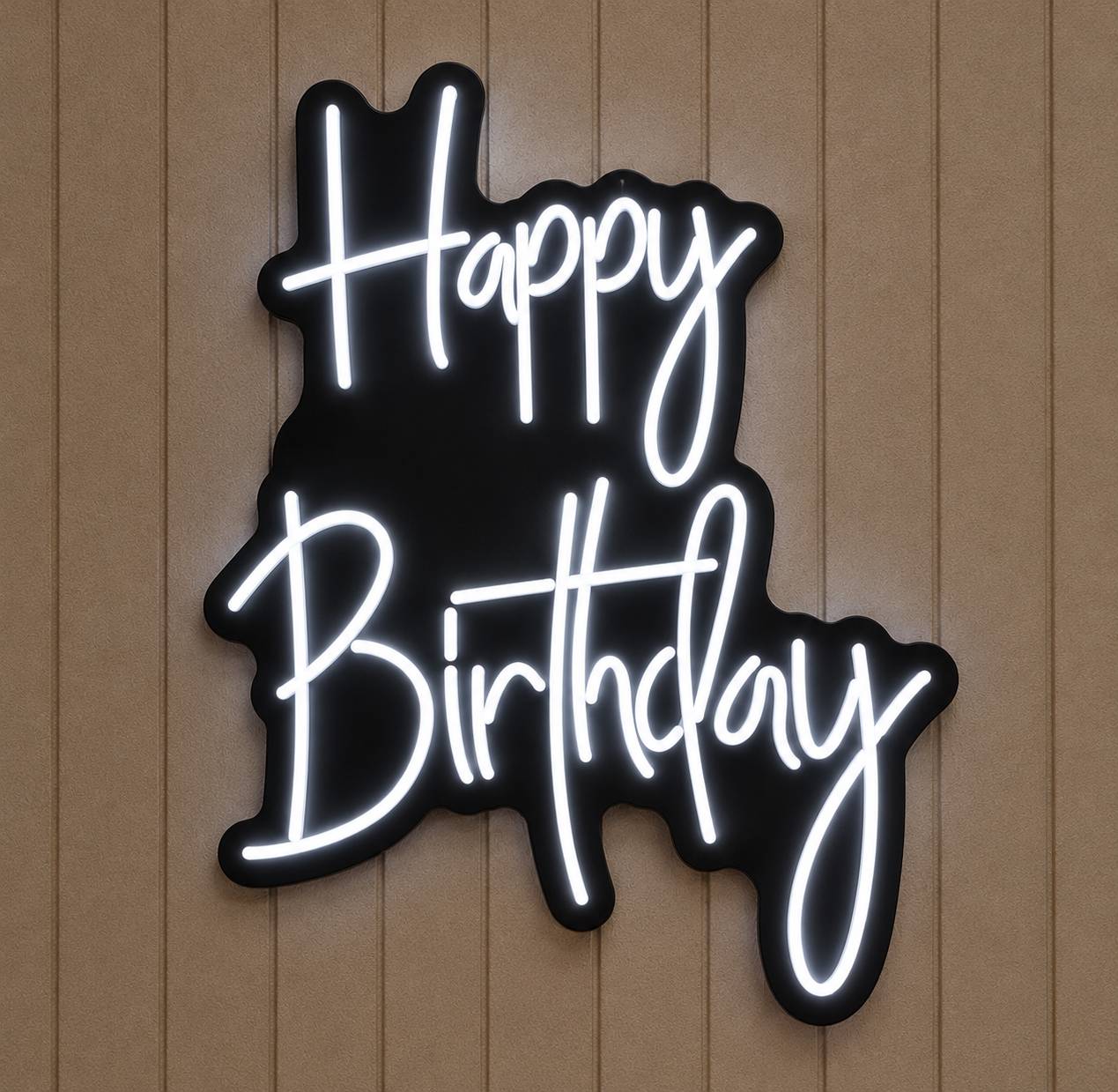 Cool White Happy Birthday Neon Sign_compressed نئون طرح happy birthday - Image 1