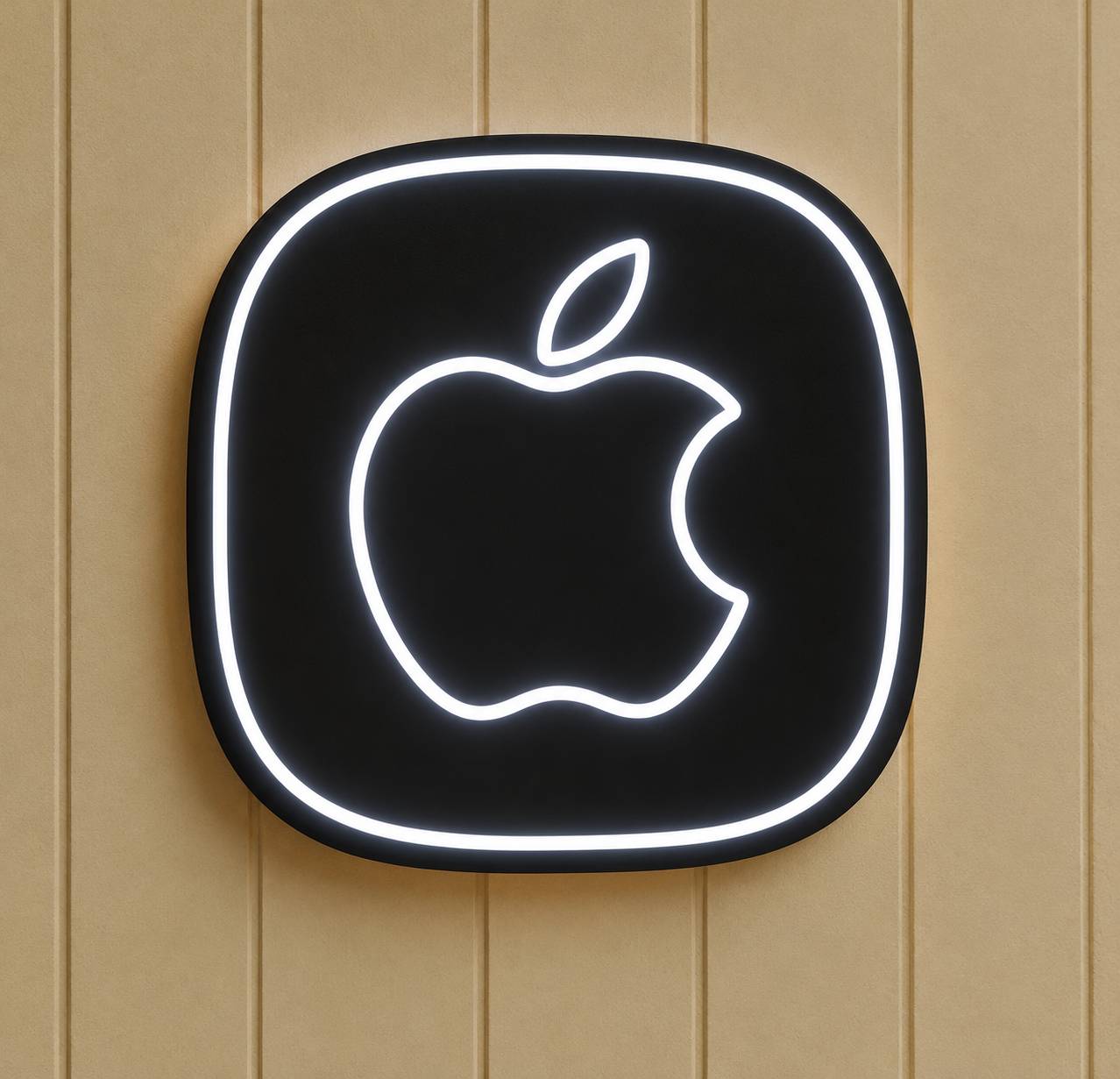 Glowing Apple Neon Sign_compressed نئون طرح اپل 1 - Image 1