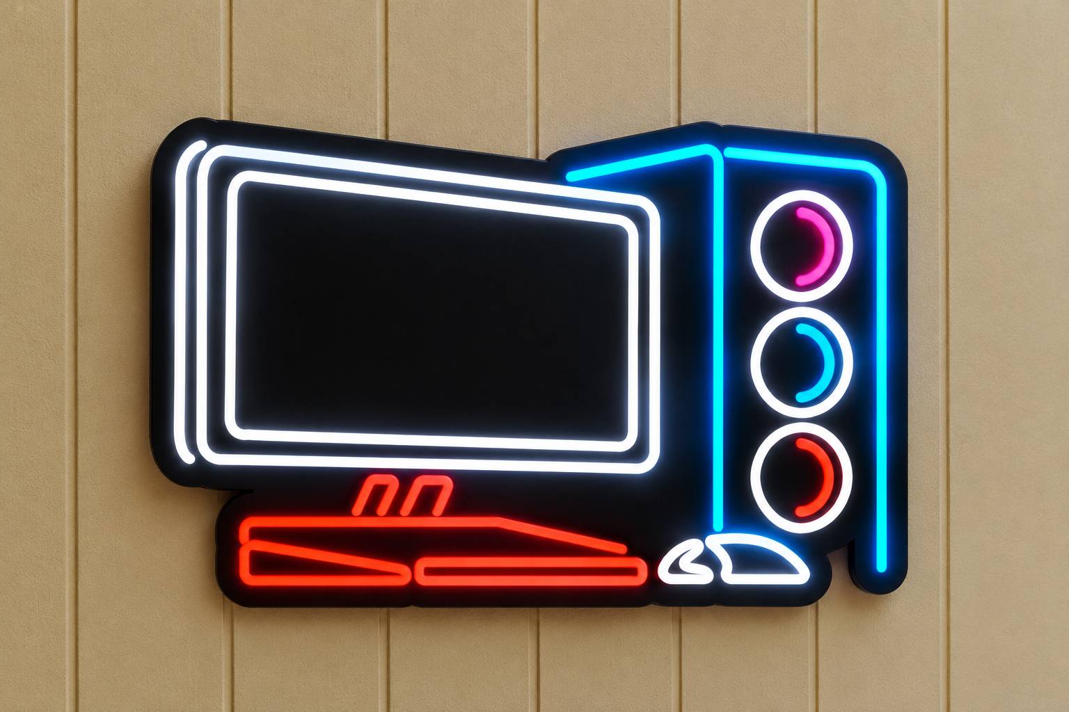 Neon Computer Setup Sign_compressed نئون طرح کامپیوتر گیمینگ - Image 1